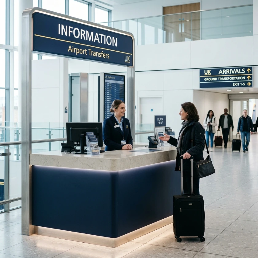 woman at information counter