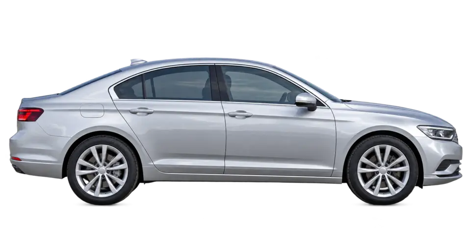 Silver airport transfer saloon car