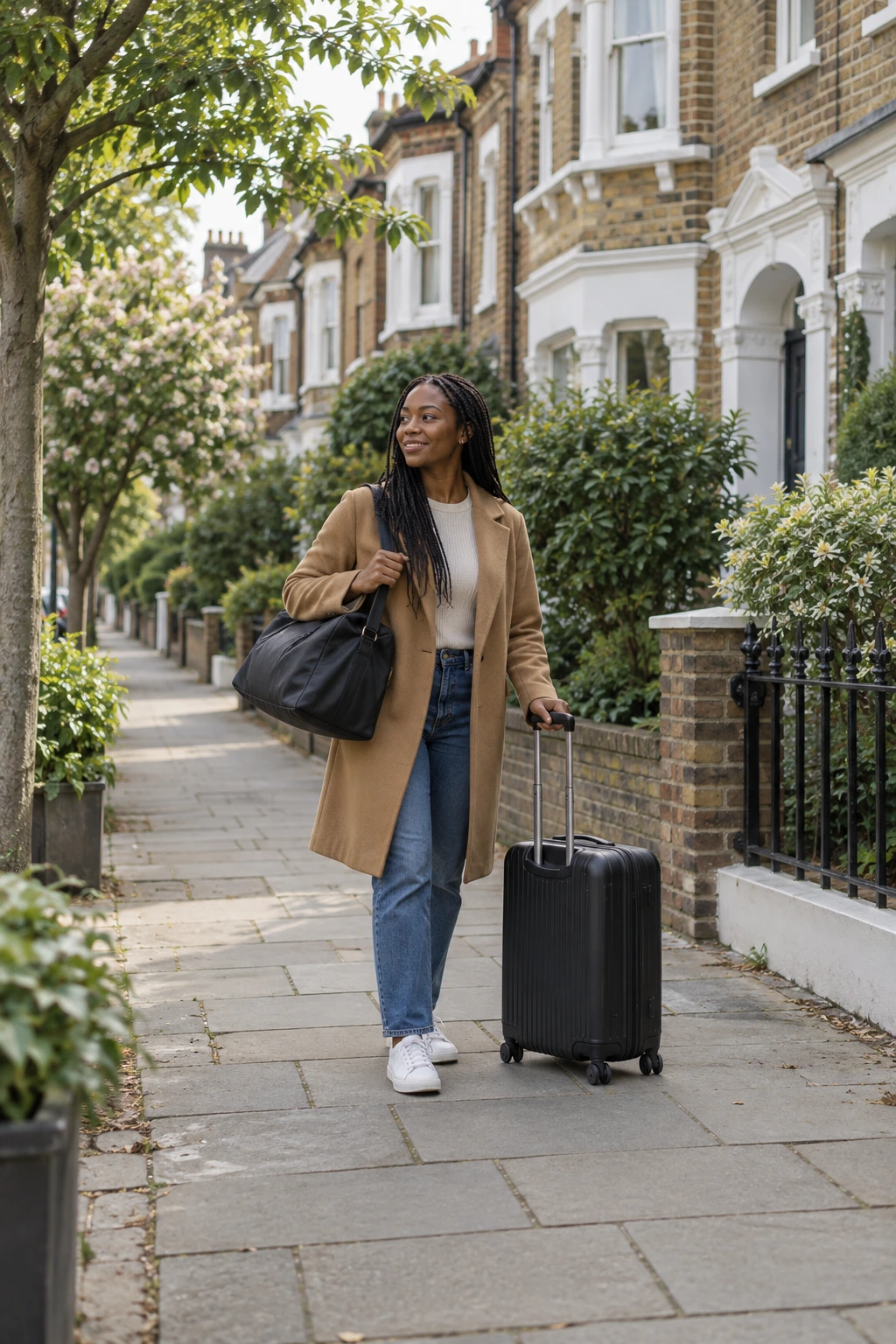 A traveller on a leafy south London residential pavement