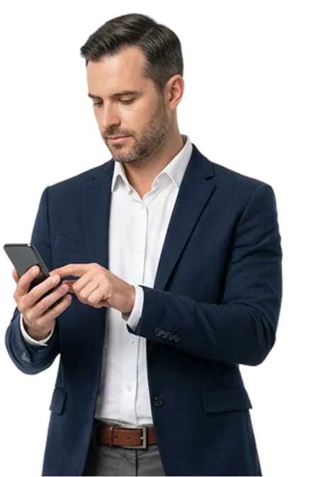 image of business man booking taxi