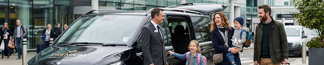driver picking up a family