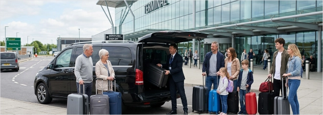 family group at airport