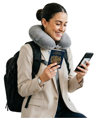 happy traveler