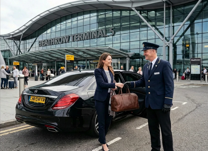 chauffeur with female passenger