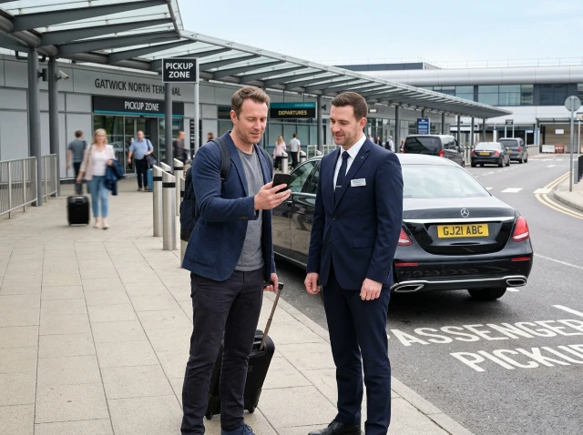 passenger showing booking to driver