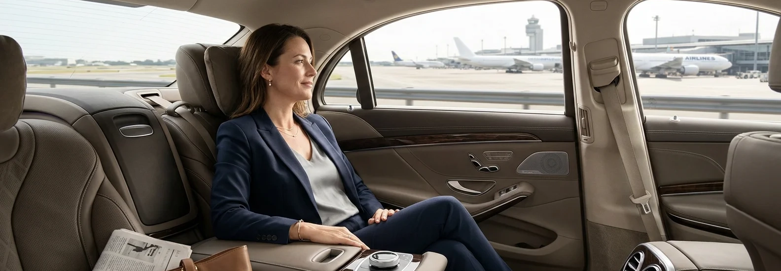 passenger in the car at airport
